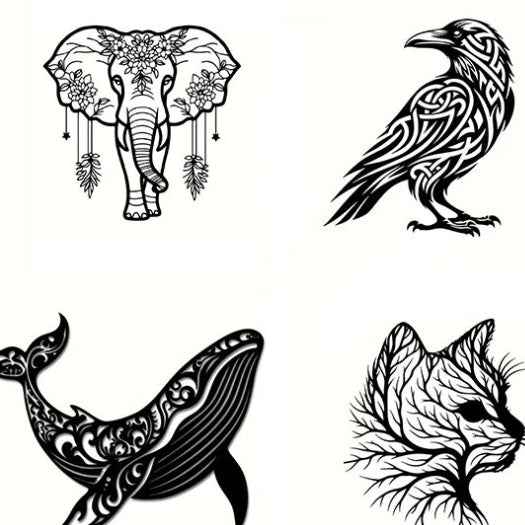 Animal Iron Outdoor Garden Decoration Home Black Silhouette Metal Iron Crafts