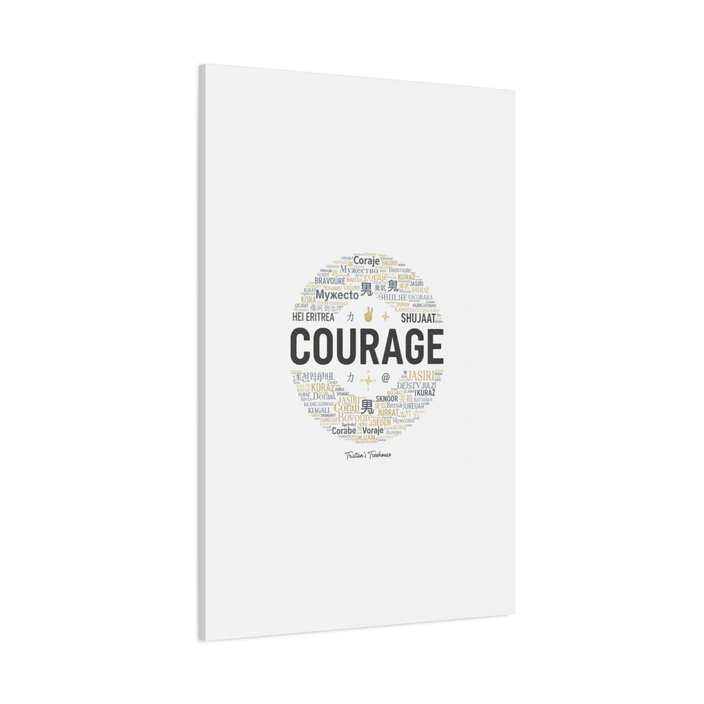Courage Word Cloud Canvas | Fresh-Start Minimalism art print