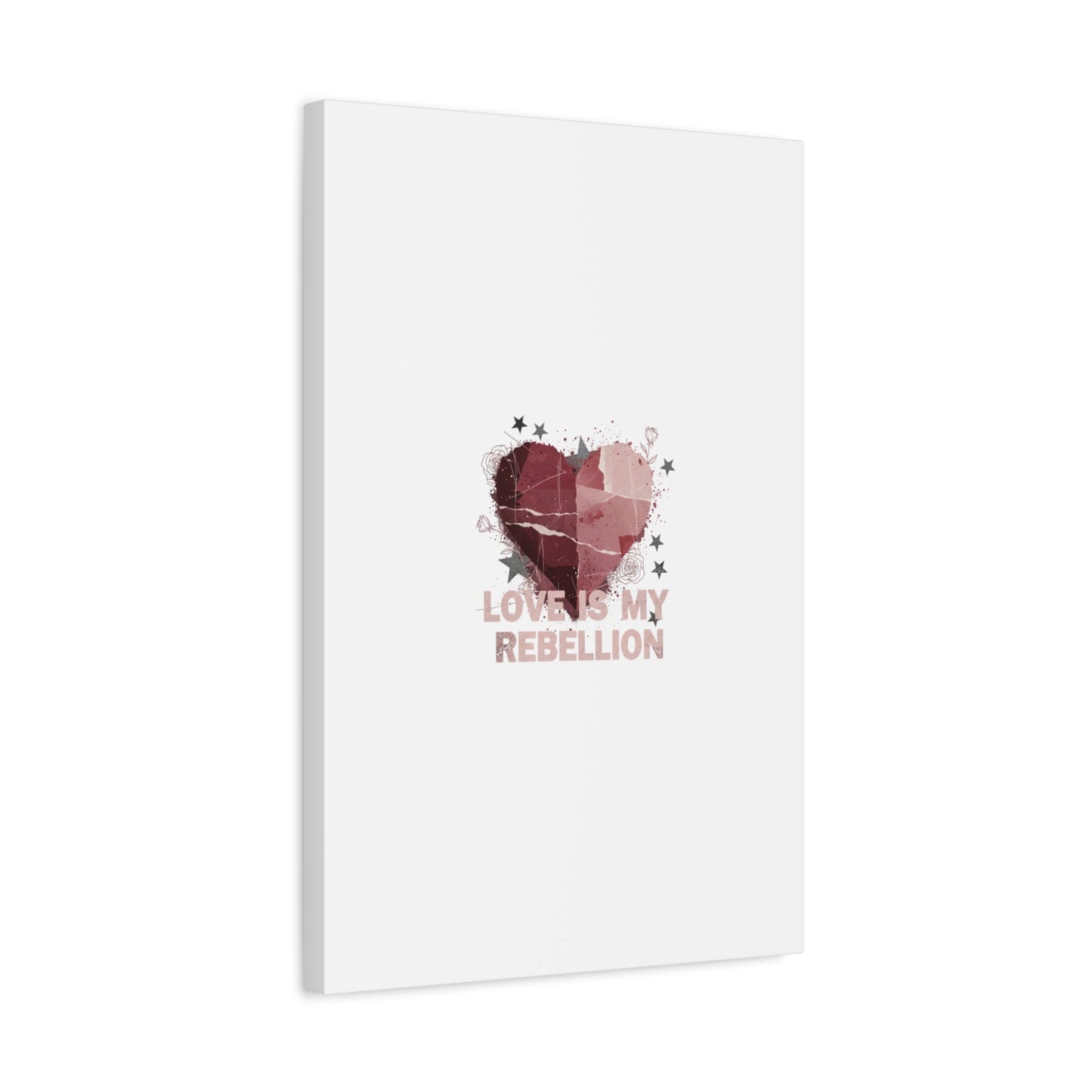 Love Is My Rebellion Canvas | Soft Grunge Hearts, Distressed Valentine Collage