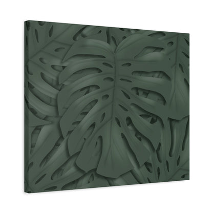 Deep Green Monstera Canvas Print – Botanical Wall Art