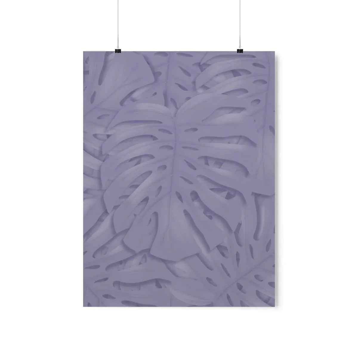Violet Monstera Botanical Print – Unframed Wall Art