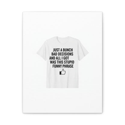 self-deprecating quote Canvas | sarcastic introvert wall art, anxiety humor