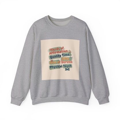 Love Languages Meme Crewneck Sweatshirt | love language meme, relationship humor