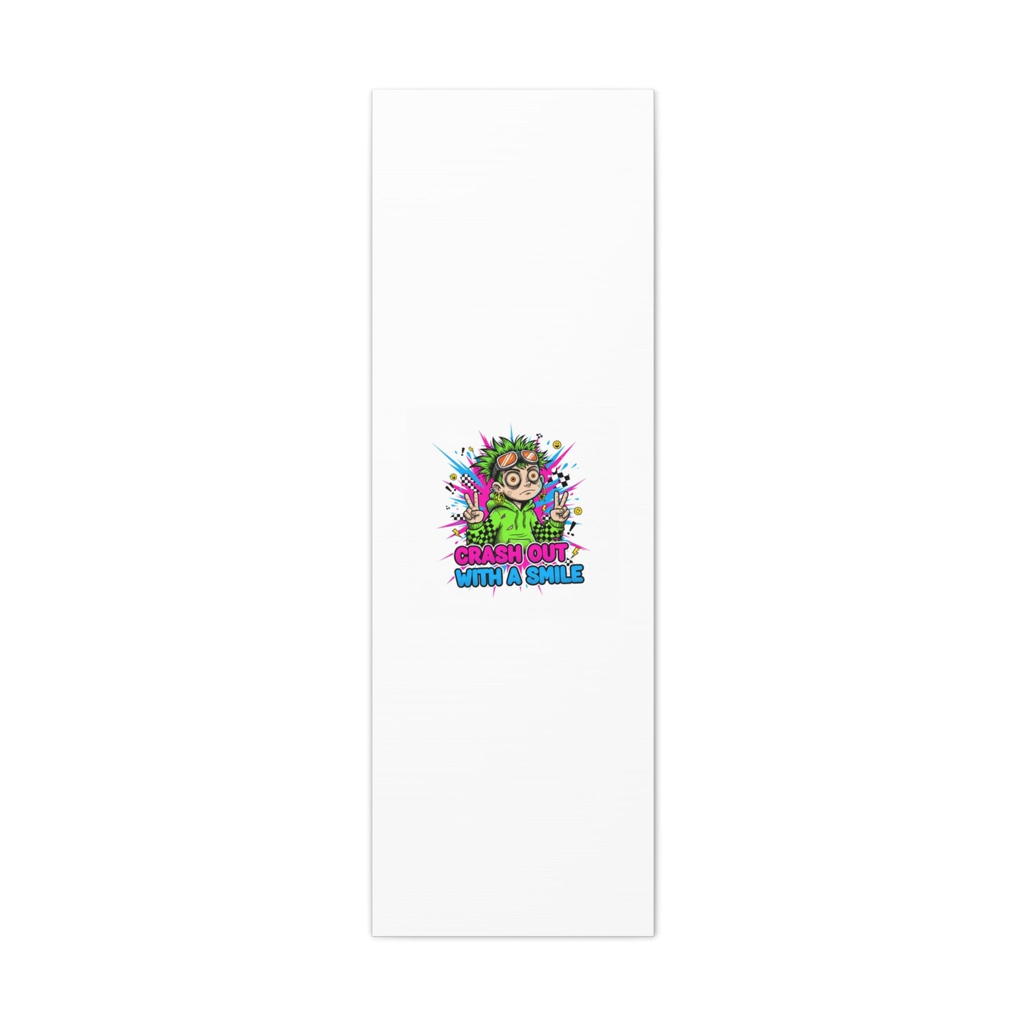 Crash Out With a Smile Canvas Print | Neon Skate Graffiti, Meme Meltdown Art