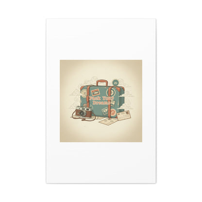 Pack Your Dreams Canvas | Retro Travel Postcard, Wanderlust Passport Stamp Art