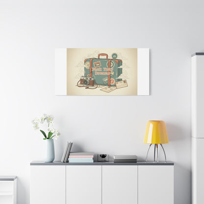 Pack Your Dreams Canvas | Retro Travel Postcard, Wanderlust Passport Stamp Art