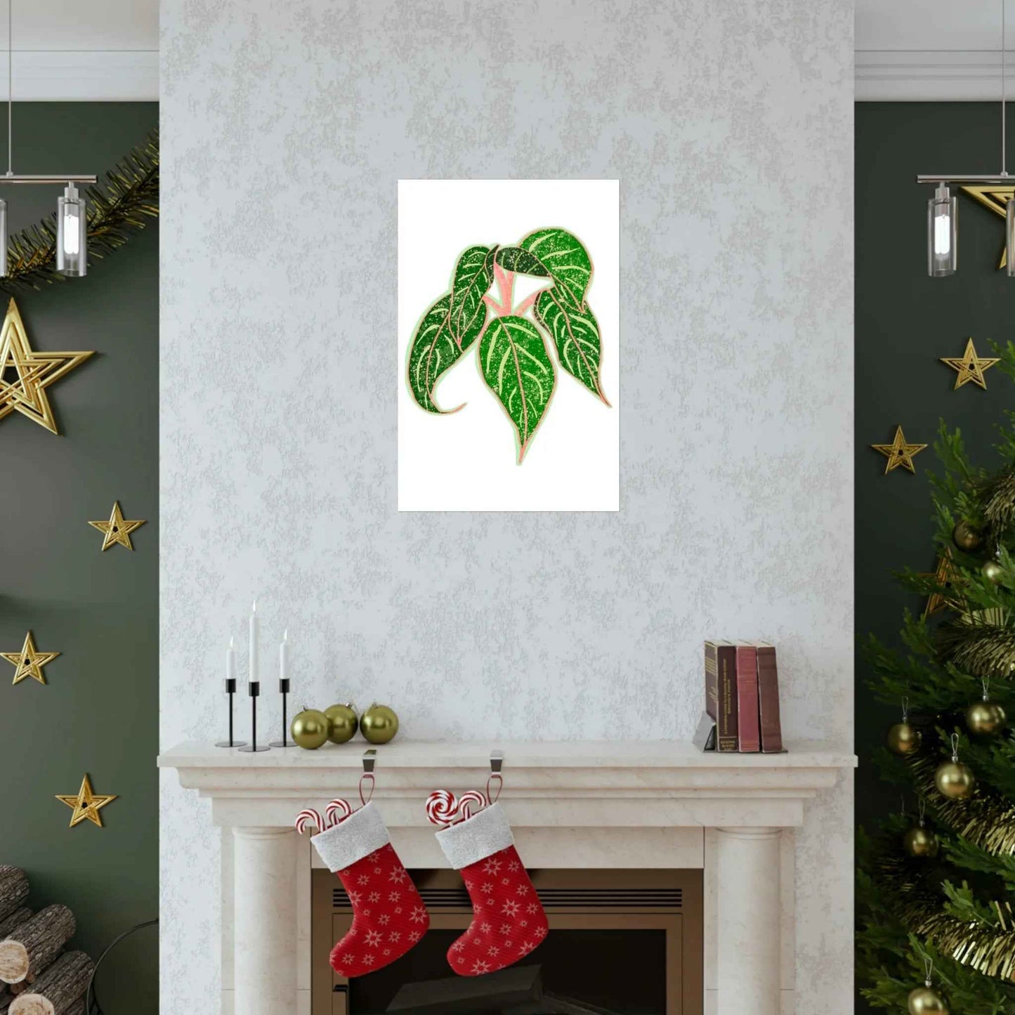Aglaonema Sparkling Sarah Botanical Print – Unframed Wall Art
