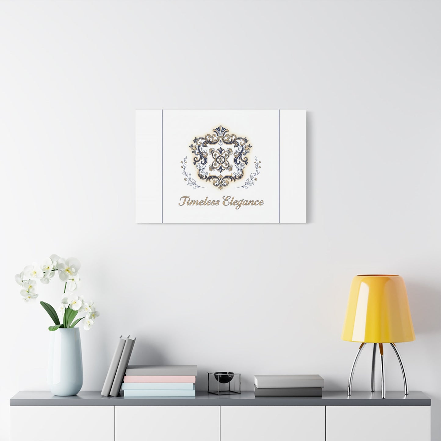 Ornate Brooch Emblem Canvas | Vintage Formalwear Accents, Baroque Print