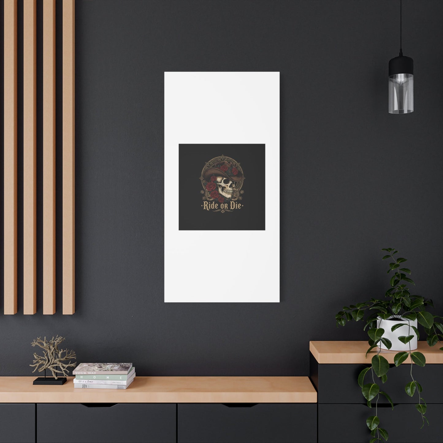 Ride or Die Skull Canvas | Western Skull Art, Gothic Americana