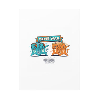 Meme War: Six vs. Seven Canvas Wall Art