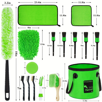 Car Full Interior & Exterior Cleaning Detailing Kit w/ Vacuum, Windshield Cleaner, Drill Brush Kit & More