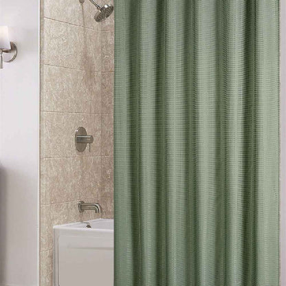 Plain Waffle Polyester Shower Curtain