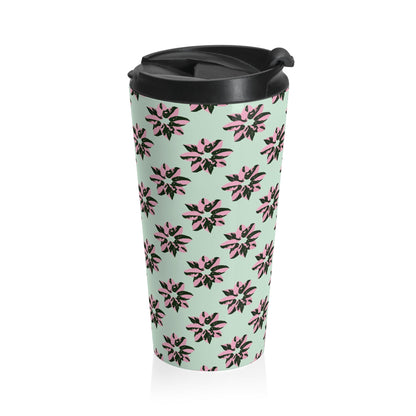 Pink Princess Philodendron Pattern 15 oz Vacuum Insulated Stainless Steel Travel Tumbler