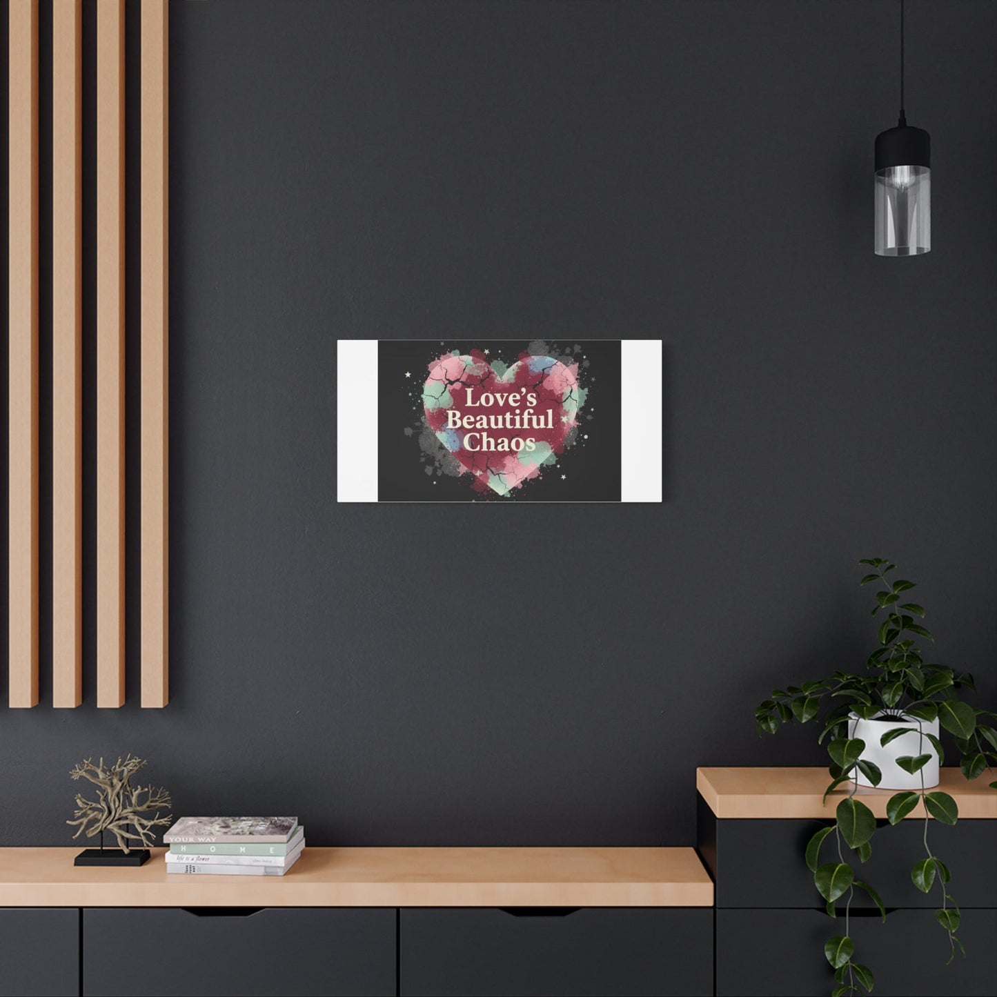 Love's Beautiful Chaos Canvas Print | Soft Grunge Hearts, Distressed Heart Art