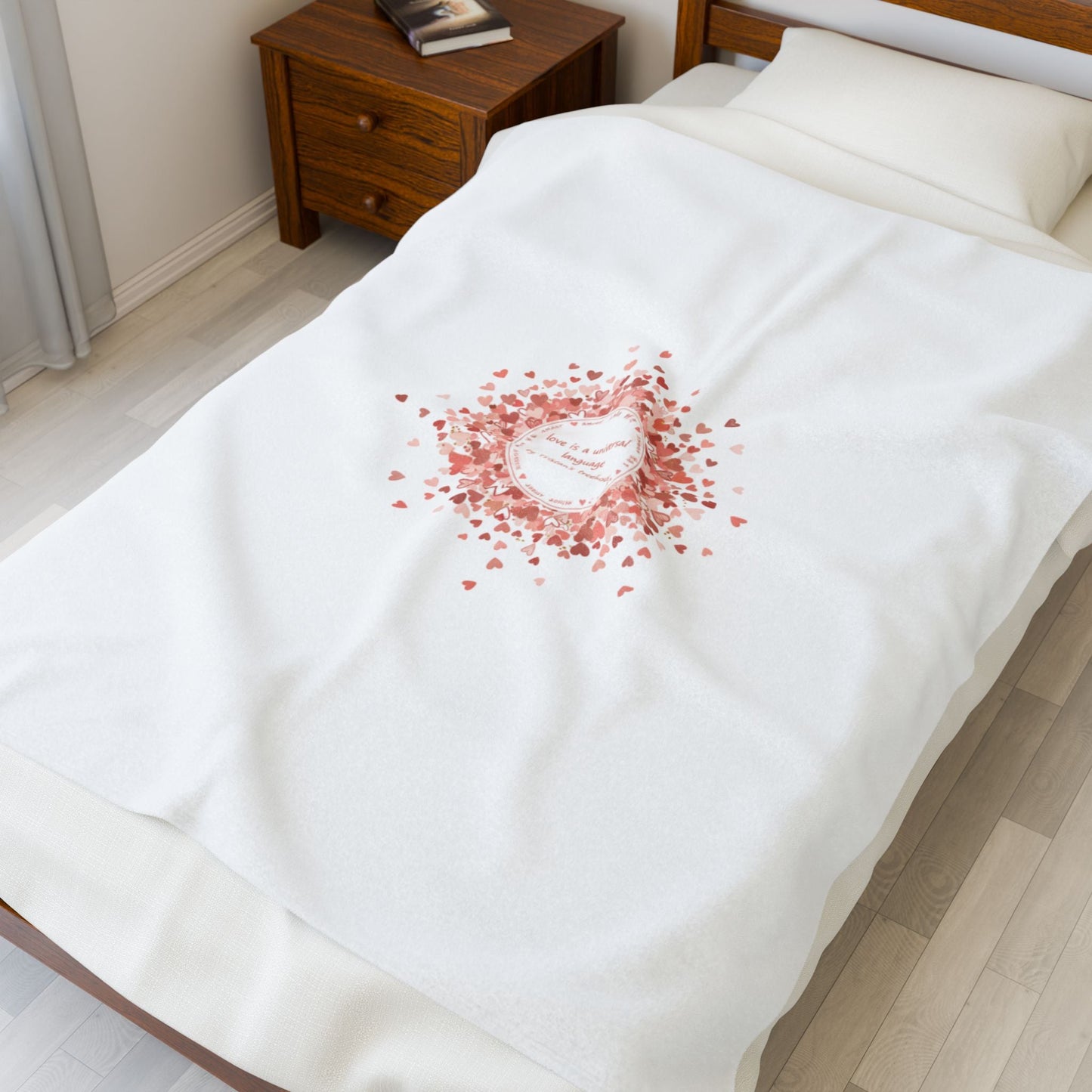 Tiny Heart Confetti Wreath Blanket | Velveteen Plush Blanket