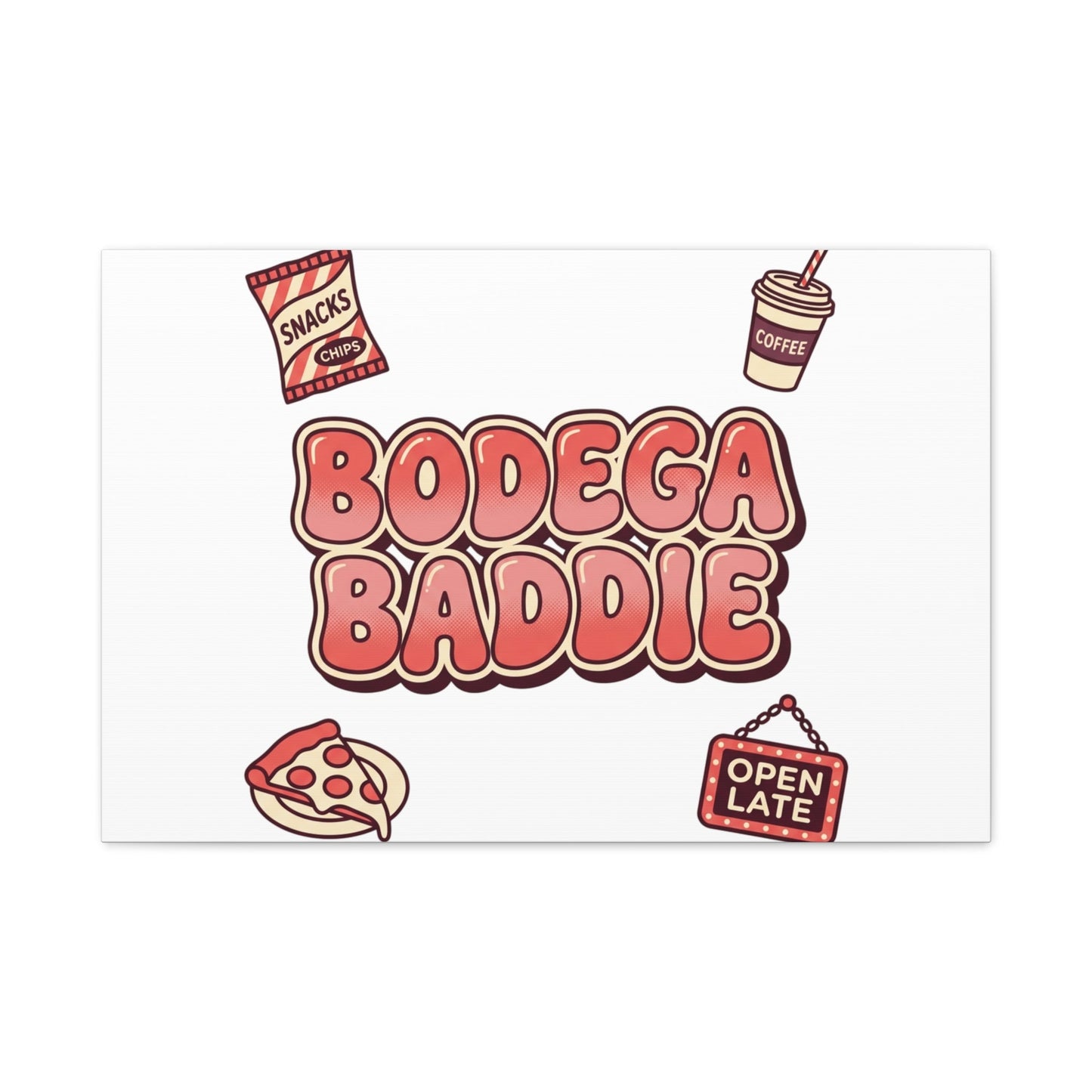 Bodega Baddie Matte Canvas, Stretched | NYC Y2K Corner Store Vibes