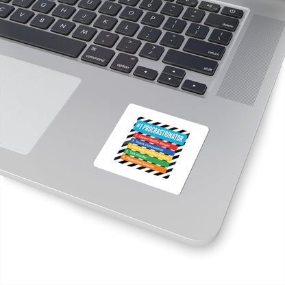 #1 Procrastinator Kiss-Cut Stickers | Top-List Ranking, Infographic Humor