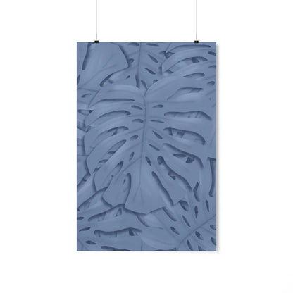 Blue Monstera Botanical Print – Unframed Wall Art