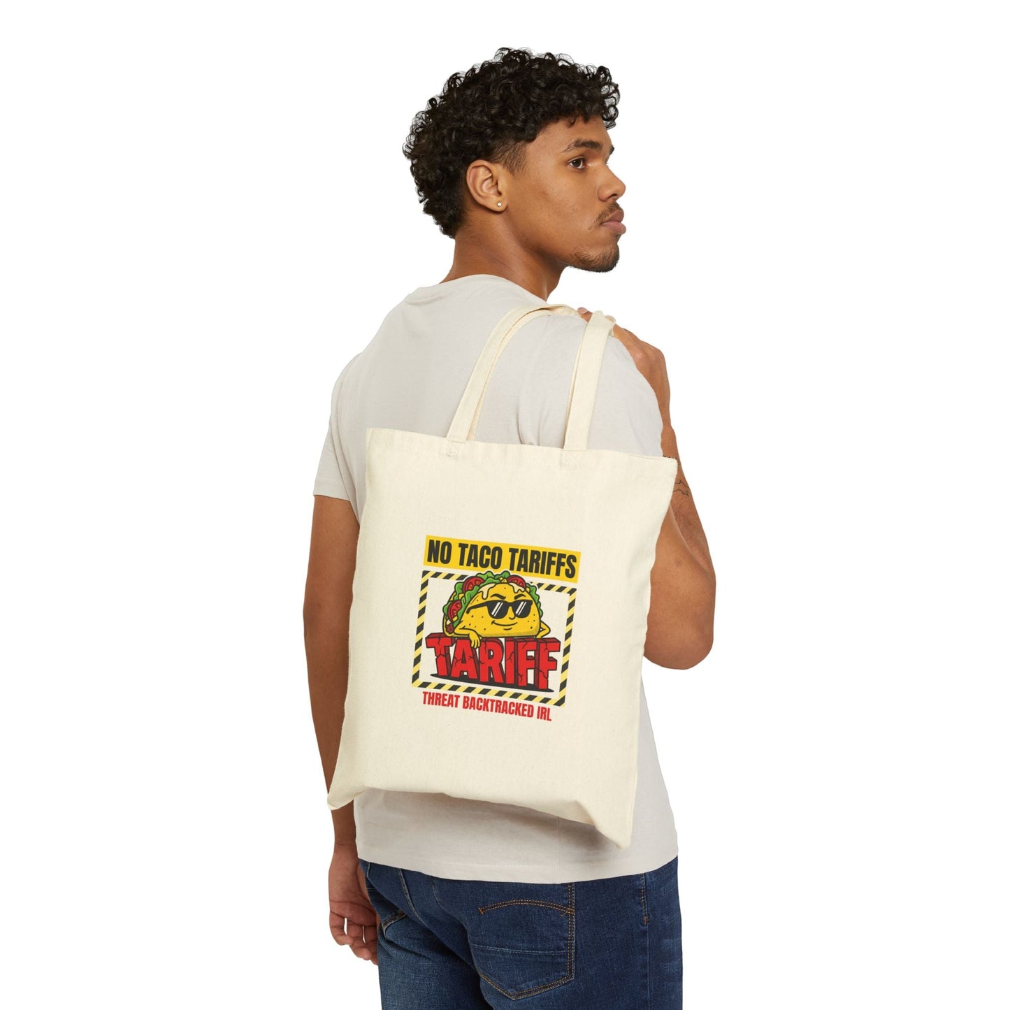 No Taco Tariffs Tote | political taco pun, protest typography
