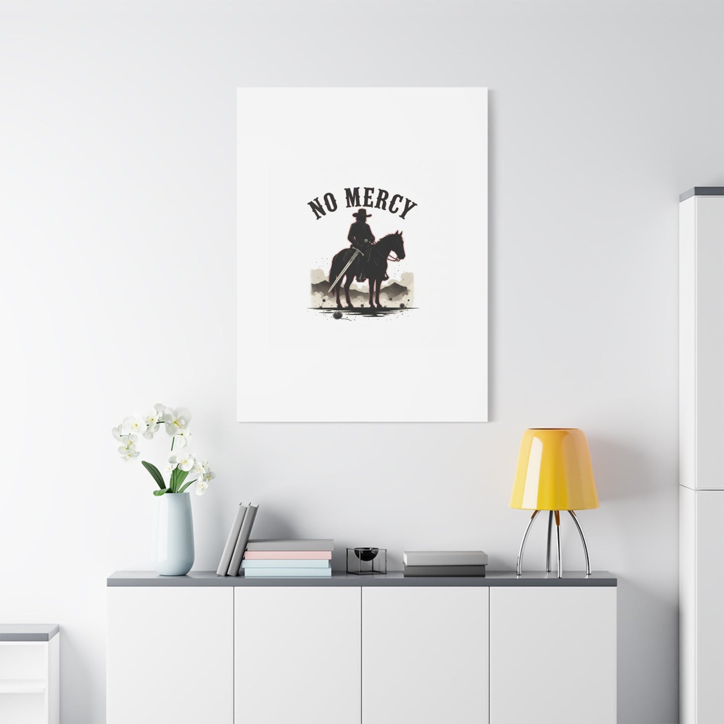 No Mercy Cowboy Skull Canvas | western skull art, gothic Americana