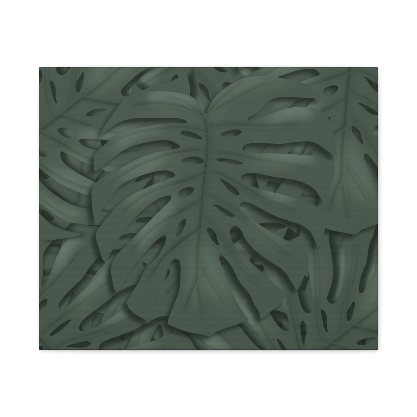 Deep Green Monstera Canvas Print – Botanical Wall Art
