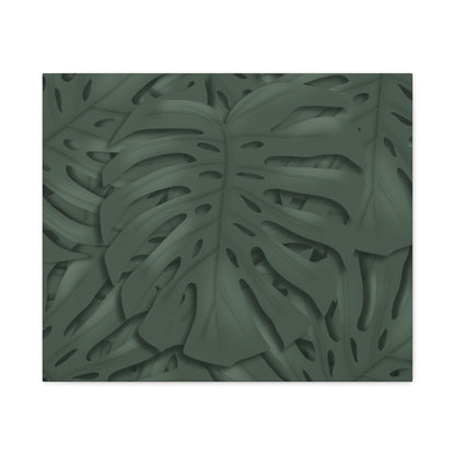 Deep Green Monstera Canvas Print – Botanical Wall Art
