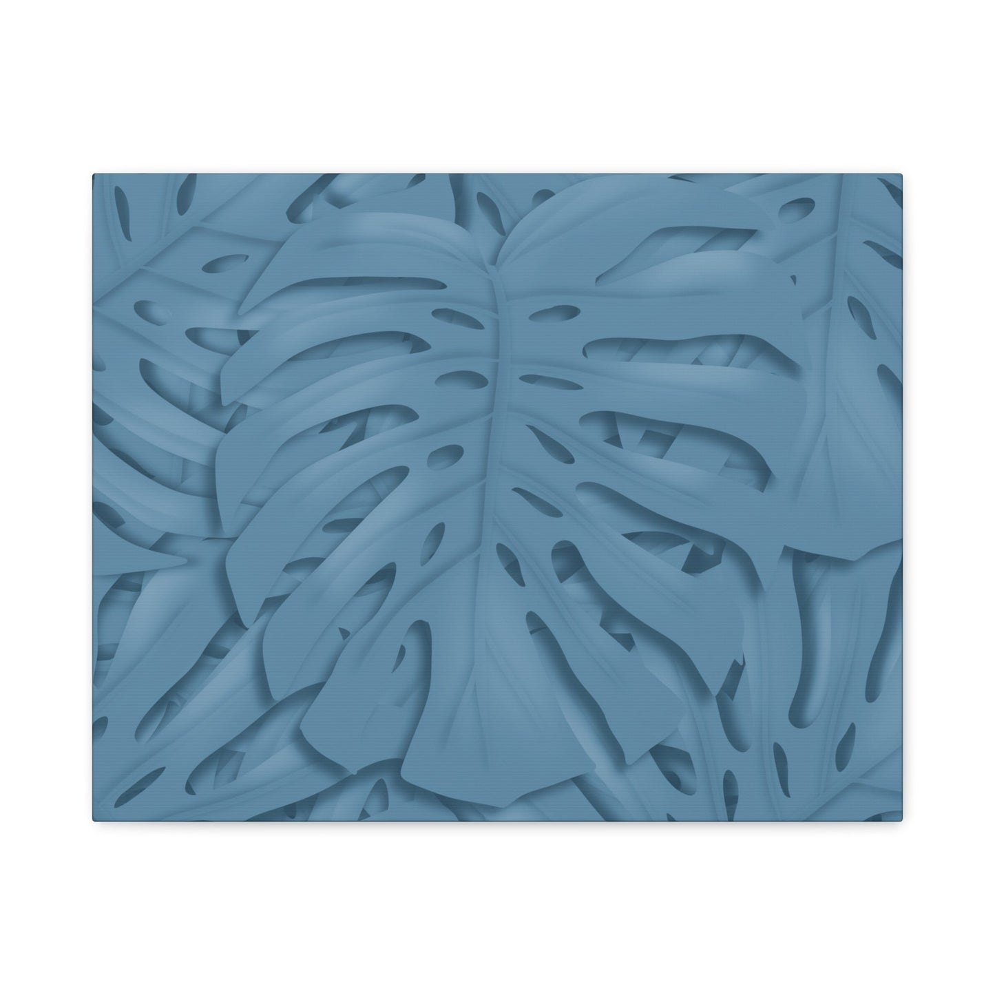 Cerulean Blue Monstera Canvas Print – Botanical Wall Art
