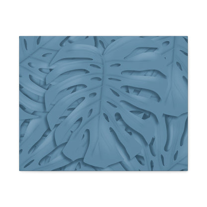 Cerulean Blue Monstera Canvas Print – Botanical Wall Art