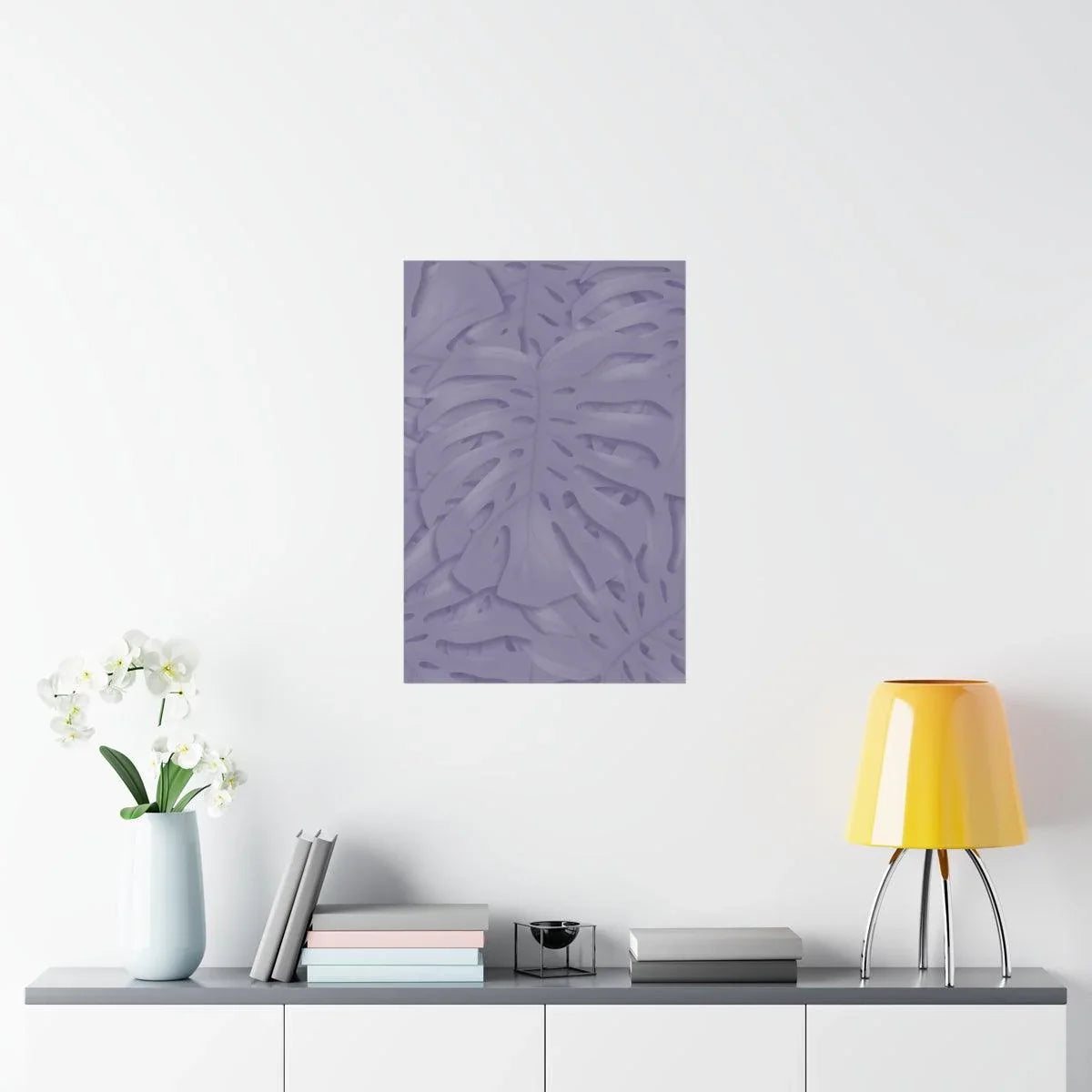 Violet Monstera Botanical Print – Unframed Wall Art