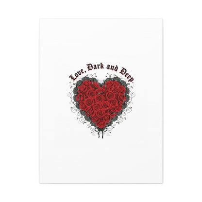 Love Dark and Deep Heart Canvas, Nu Romantic Gothic Romance, 80s Nostalgia