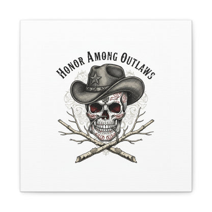 Honor Among Outlaws Canvas | Western Skull Art, Gothic Americana Desert Noir