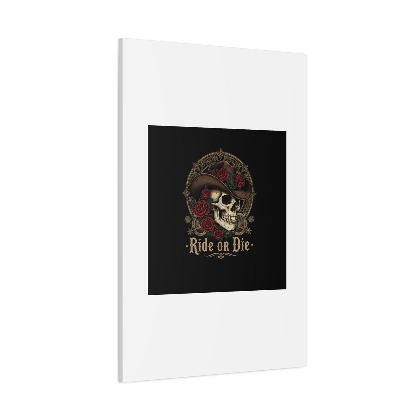 Ride or Die Skull Canvas | Western Skull Art, Gothic Americana