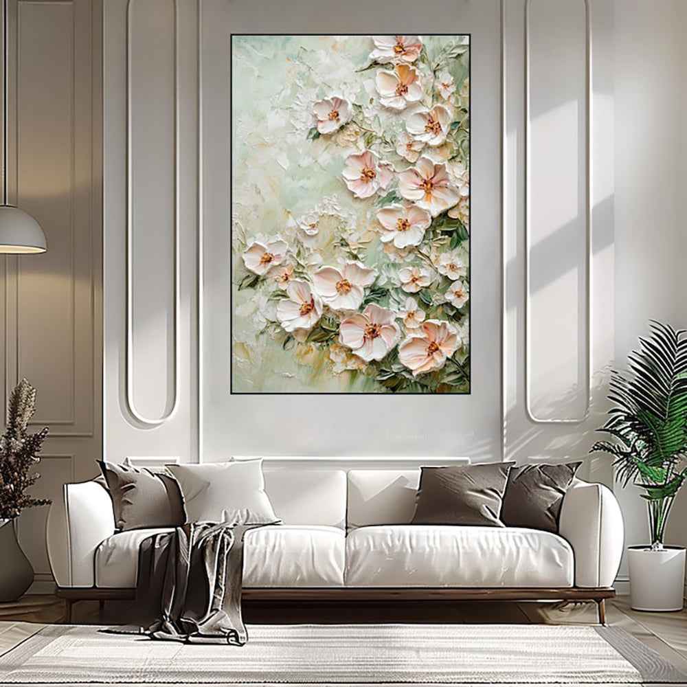 Handmade Oil Painting Canvas Wall Art Decoration 3D Texture Flowers Modern Abstract For Home Room Decor Internet Celebrity Style Rolled Frameless Unstretched Painting