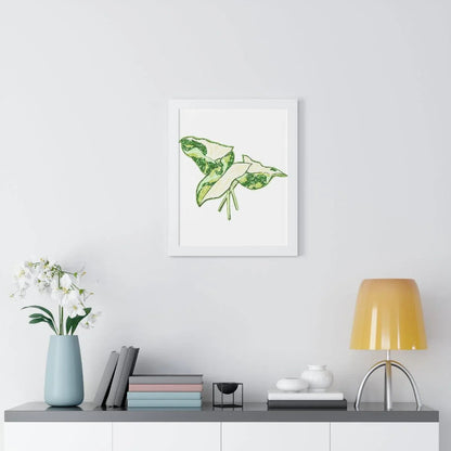 Marble Syngonium Framed Print – Botanical Wall Art
