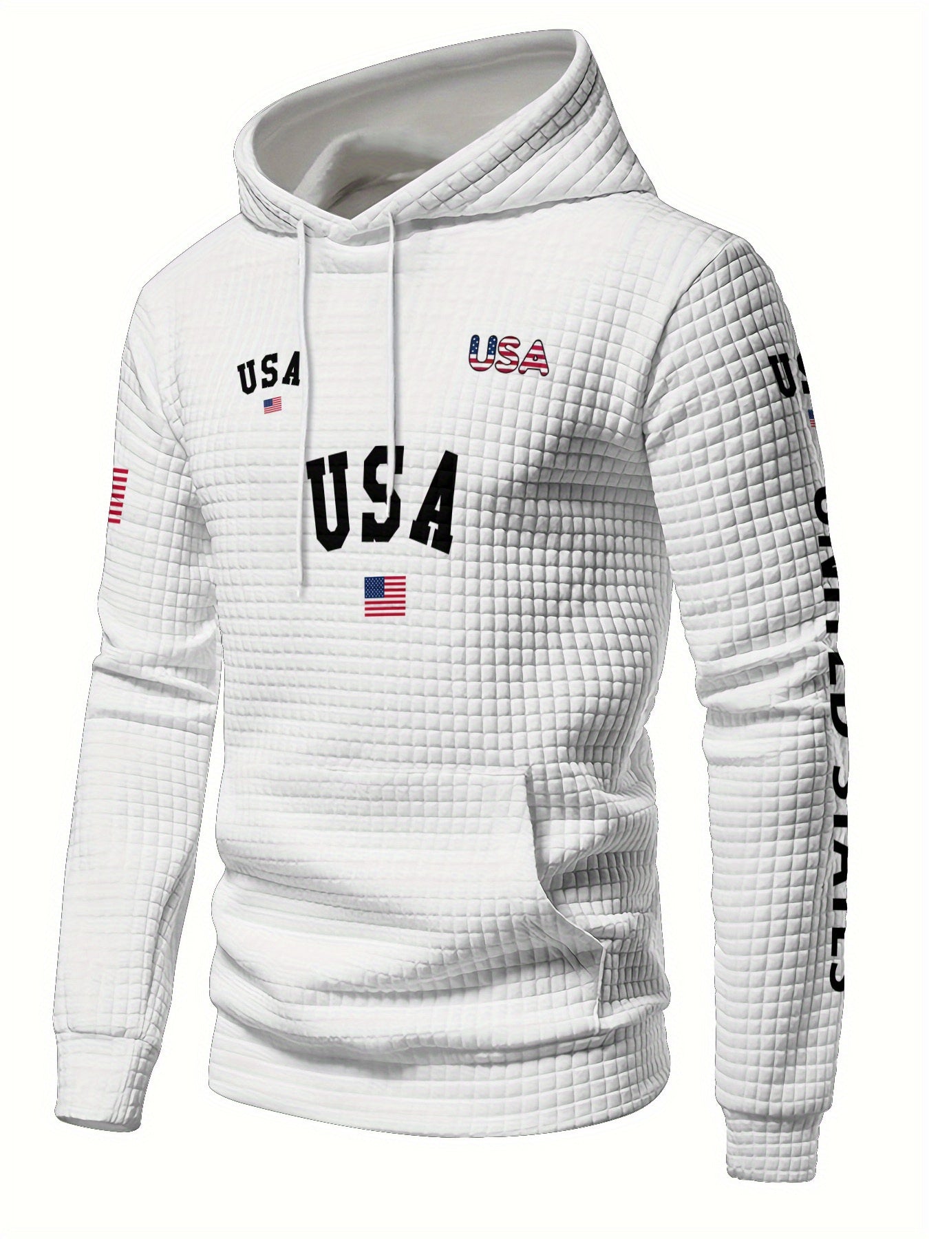 Autumn Winter Full Print Hoodie Patriotic American Flag Design