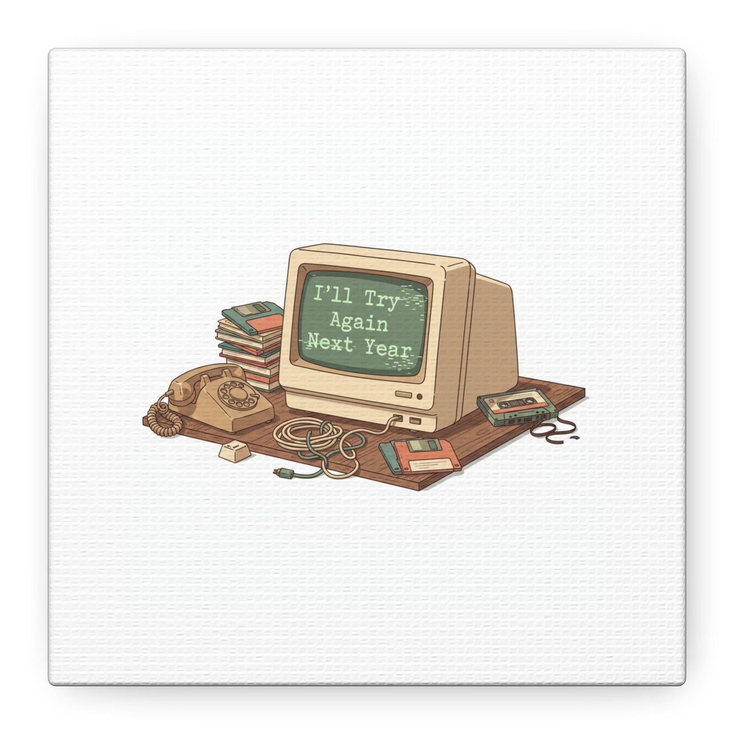 I’ll Try Again Next Year Canvas | Resolution Joke, January Burnout Poster