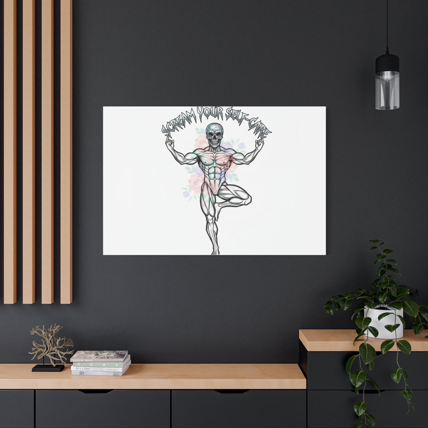 Scream Your Self-Care Canvas | Heavy Metal Wellness, Gothic Wellness Quote