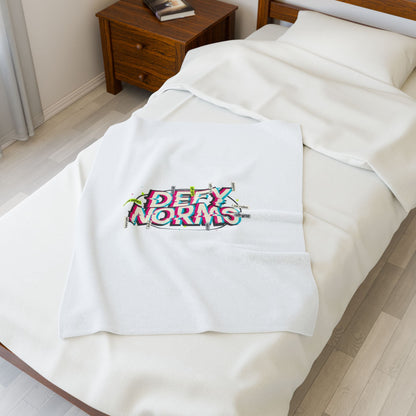 Defy Norms Velveteen Plush Blanket | anti-aesthetic, glitch font