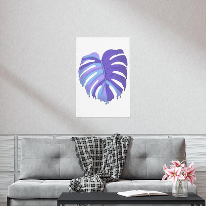 Purple Melting Monstera Botanical Print – Unframed Wall Art