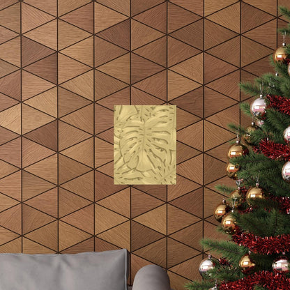 Golden Monstera Botanical Print – Unframed Wall Art