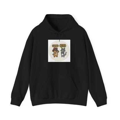 Funny Cat vs Dog Hoodie — Humorous Pet Rivalry Sweatshirt