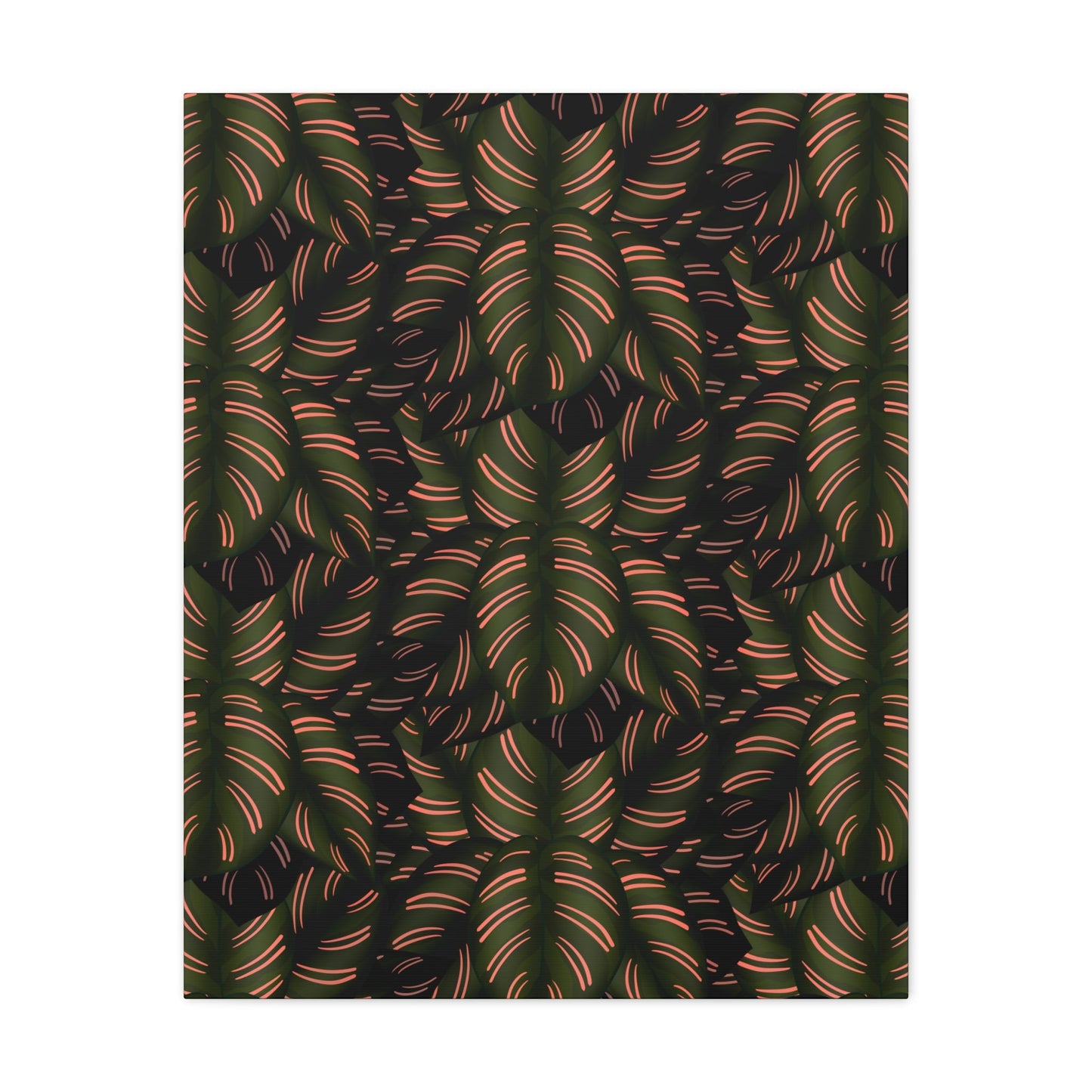 Calathea Pinstripe Pattern Canvas Print – Botanical Wall Art