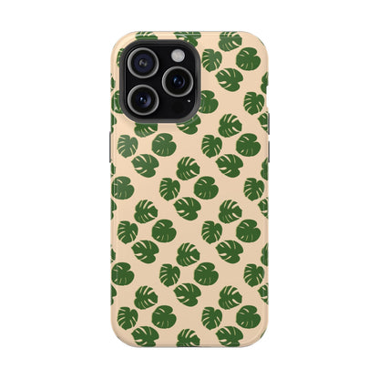 Monstera Pattern Phone Case – Dual Layer Protective Cover