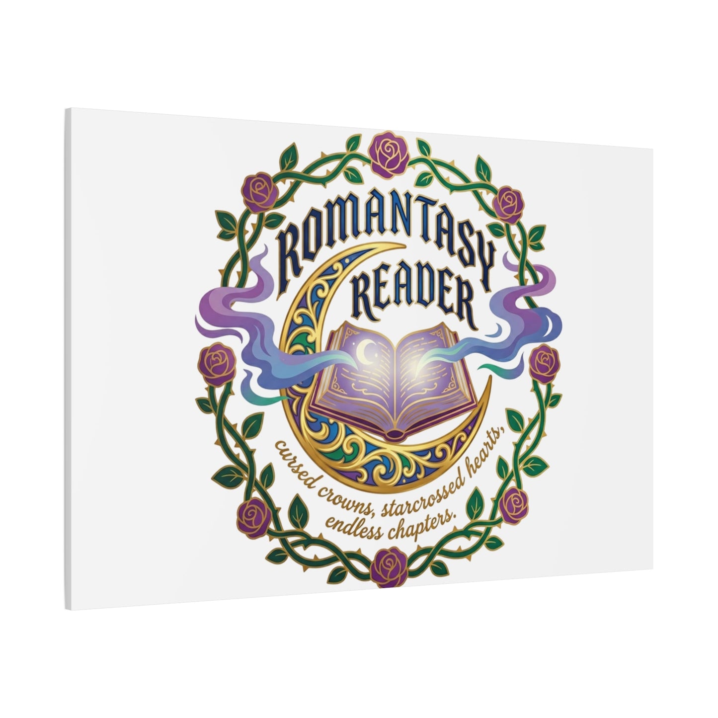 Romantasy Reader Canvas Print | enchanted bookish celestial gothic