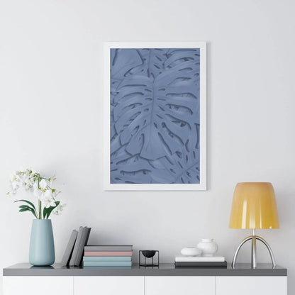 Blue Monstera Framed Print – Botanical Wall Art
