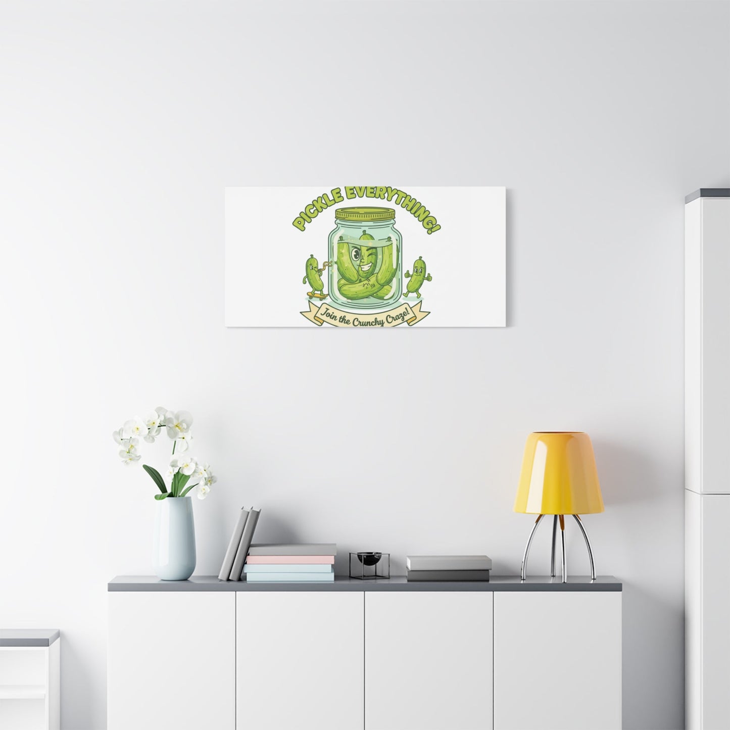Pickle Everything! Matte Canvas | Brine Design, Pickle Lover Art