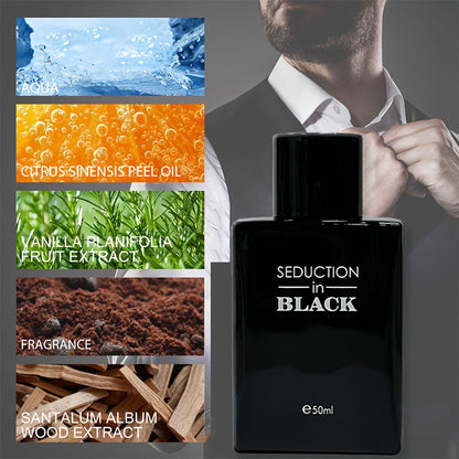 Men's Elegant Woody Eau De Toilette - Long-Lasting Propylene-Free Cologne for Dates, Gym & Travel - 50ml/1.7fl.oz