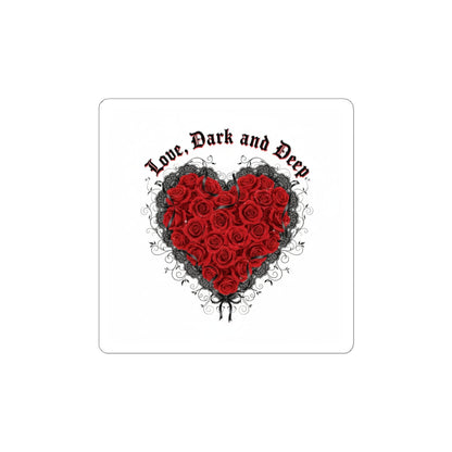 Love Dark and Deep Heart Sticker | gothic romance, 80s nostalgia