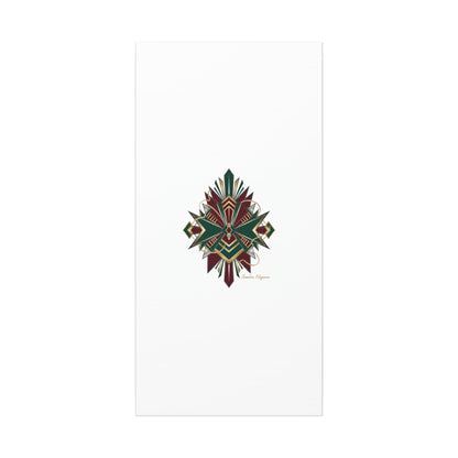 Art Deco geometric brass print Canvas | Neo-Deco chrome & gold fan motif