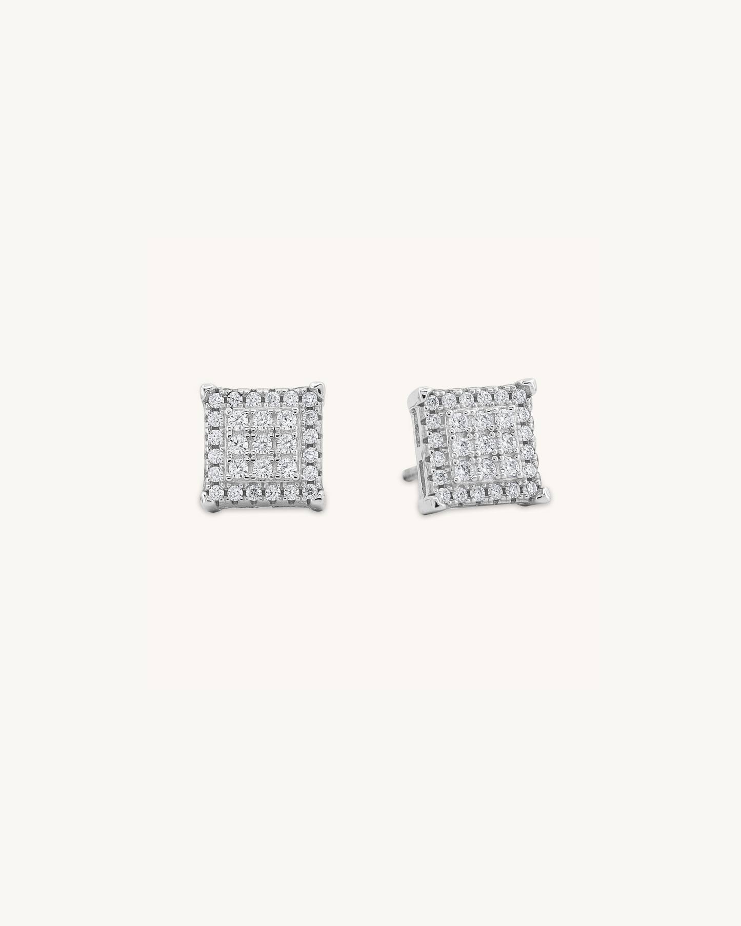 Sharp Square Moissanite Studs